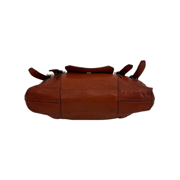 Michael Kors Luxury Burnt Orange Genuine Leather Large Slim Satchel Shoulder Bag - Picture 10 of 16